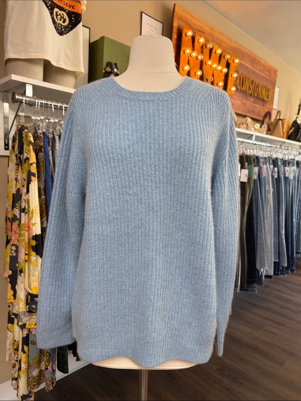 Tory Burch | Tory Sport Light Blue Cashmere Crewneck Sweater Size M